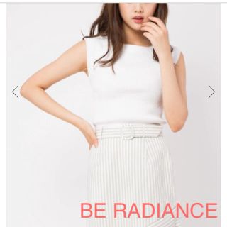 ビーラディエンス(BE RADIANCE)の新品未使用！BE RADIANCE ボートネックフレンチスリーブラメニット(カットソー(半袖/袖なし))