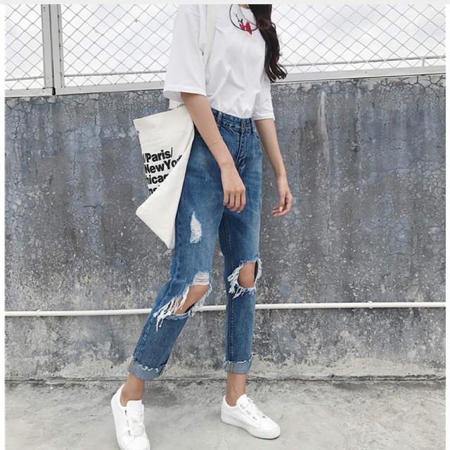 ZARA - デニムパンツ レディース ジーンズ パンツ ダメージ ZARA - デニムパンツ レディース ジーンズ パンツ ダメージ