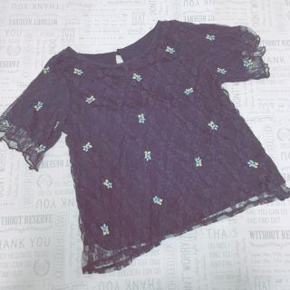 マジェスティックレゴン(MAJESTIC LEGON)の【美品】MAJESTIC LEGON ♥ 花柄 刺繍 レース ブラウス(シャツ/ブラウス(半袖/袖なし))