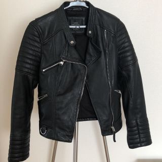 ザラ(ZARA)のZara 本革レザージャケット XS ブラック(ライダースジャケット)