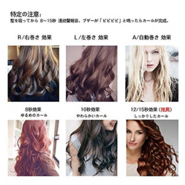 【ホワイト】新版ミラカール　デジタル表示 オートカールアイロン　ヘアアイロン美容 スマホ/家電/カメラの美容/健康(ヘアアイロン)の商品写真