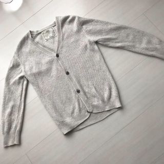 ザラキッズ(ZARA KIDS)の美品 ザラ カーディガン 110cm ライトグレー メランジ(カーディガン)