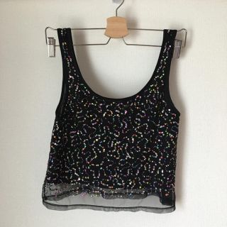 エイチアンドエム(H&M)のH&M☆スパンコールタンクトップ(タンクトップ)