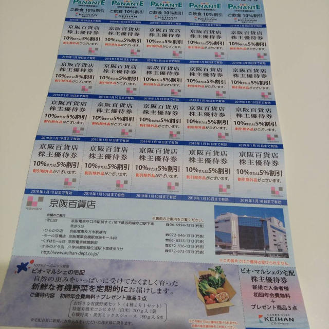 京阪百貨店(ケイハンヒャッカテン)の京阪百貨店 株主優待券 チケットの優待券/割引券(ショッピング)の商品写真