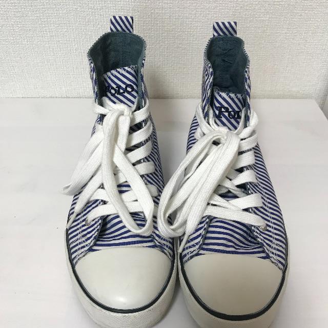 POLO RALPH LAUREN(ポロラルフローレン)の珍しいデザイン☆ ラルフローレン　ハイカットスニーカー　 24. 5cm レディースの靴/シューズ(スニーカー)の商品写真