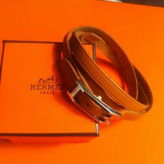 エルメス(Hermes)の値下げ！エルメスHERMES レザーブレスレット エルメスベージュ(ブレスレット/バングル)