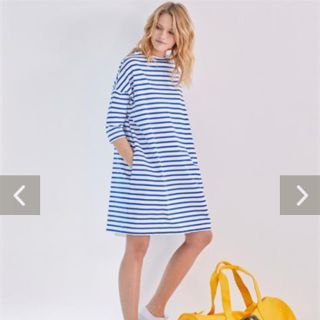 プチバトー(PETIT BATEAU)の【新品】プチバトー  ボーダーワンピース 新作(ひざ丈ワンピース)