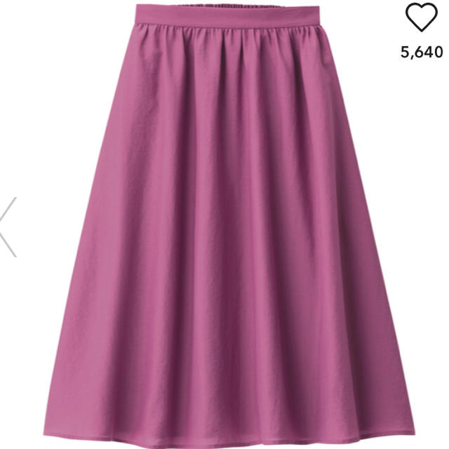 GU(ジーユー)のGU ギャザーフレアスカート パープル レディースのスカート(ひざ丈スカート)の商品写真