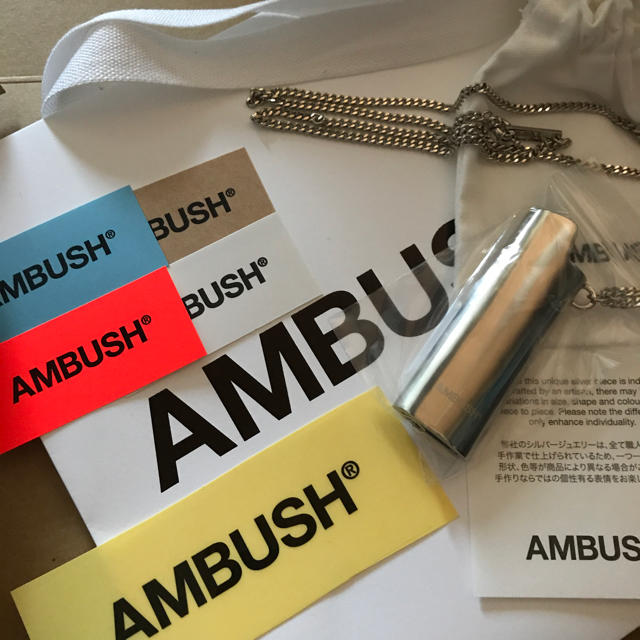 ショッパーシールステッカー付⚪︎ AMBUSH ライタケース ネックレス