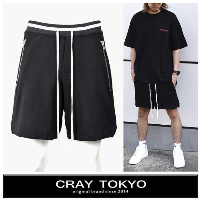 CRAY TOKYO ブラック ドローストリング ヘビーテリースウェットショーツ メンズのパンツ(ショートパンツ)の商品写真