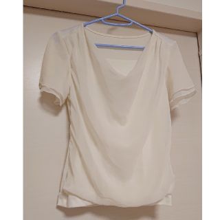 オリヒカ(ORIHICA)のORIHICAシフォン素材切替カットソー半袖ホワイト♡︎オリヒカシャーリング(スーツ)