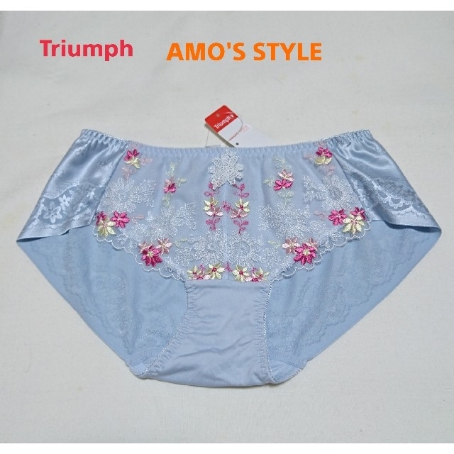 Triumph(トリンプ)のTriumph AMO'S STYLE 可愛い花柄刺繍ショーツ L ブルー レディースの下着/アンダーウェア(ショーツ)の商品写真
