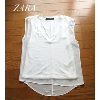 ザラ(ZARA)のZARA白トップス(シャツ/ブラウス(半袖/袖なし))