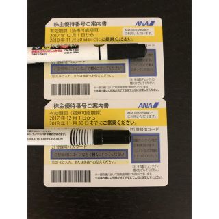 エーエヌエー(ゼンニッポンクウユ)(ANA(全日本空輸))の株主優待券  ２枚(航空券)