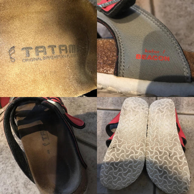 TATAMI(タタミ)のTATAMI BIRKENSTOCK オレンジ×グレー編み込みサンダル 42 メンズの靴/シューズ(サンダル)の商品写真