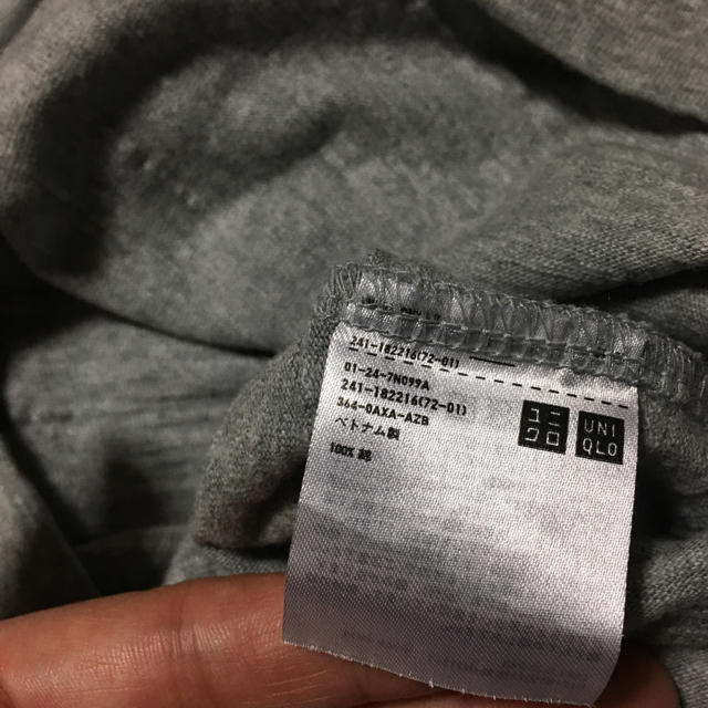 UNIQLO(ユニクロ)のユニクロ ハイネック半袖Tシャツ M グレー レディースのトップス(Tシャツ(半袖/袖なし))の商品写真