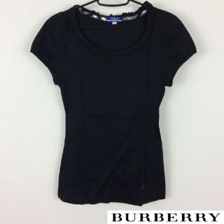 バーバリーブルーレーベル(BURBERRY BLUE LABEL)の美品 BURBERRY BLUE LABEL 半袖カットソー ブラック(カットソー(半袖/袖なし))