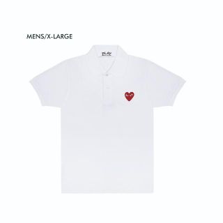 コムデギャルソン(COMME des GARCONS)のPLAY コムデギャルソン　メンズ ポロシャツ　WHT/XL 新品送料込(ポロシャツ)