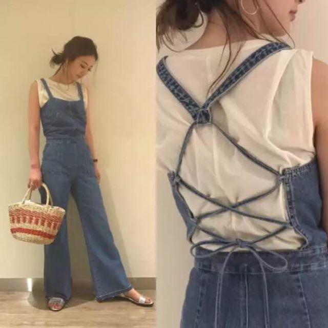 moussy(マウジー)のマウジー　moussy サロペット　HI WAISTED DENIMSALOPE レディースのパンツ(サロペット/オーバーオール)の商品写真