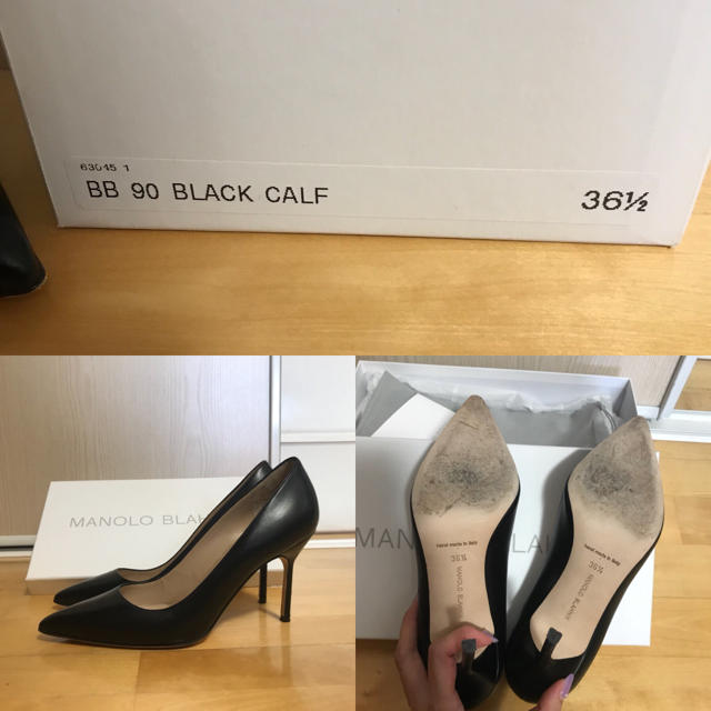 MANOLO BLAHNIK(マノロブラニク)のマノロブラニク黒革9cmヒール36.5 レディースの靴/シューズ(ハイヒール/パンプス)の商品写真