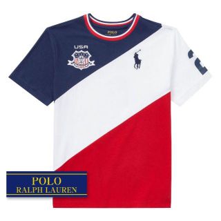 ラルフローレン(Ralph Lauren)の☆新品☆140 ラルフローレン 半袖コットンTシャツ ネイビーマルチ 5636 (Tシャツ/カットソー)