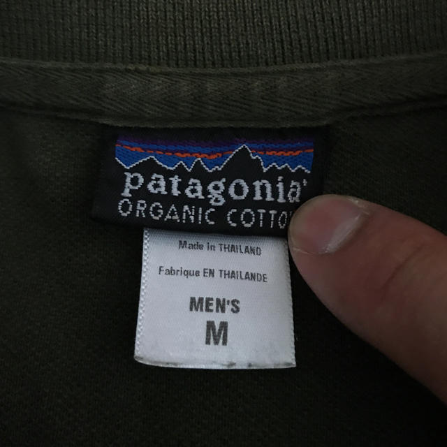 patagonia(パタゴニア)のpatagonia ポロシャツ オーガニックコットン メンズM モスグリーン メンズのトップス(ポロシャツ)の商品写真