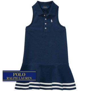 ラルフローレン(Ralph Lauren)の☆新品☆100 ラルフローレン メッシュポロドレス ネイビー 8430 (ドレス/フォーマル)