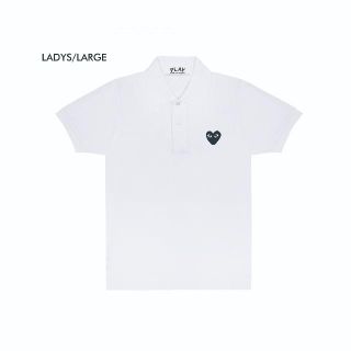 コムデギャルソン(COMME des GARCONS)のプレイコムデギャルソン　レディース ポロシャツ　WHT/L 新品　送料込(ポロシャツ)