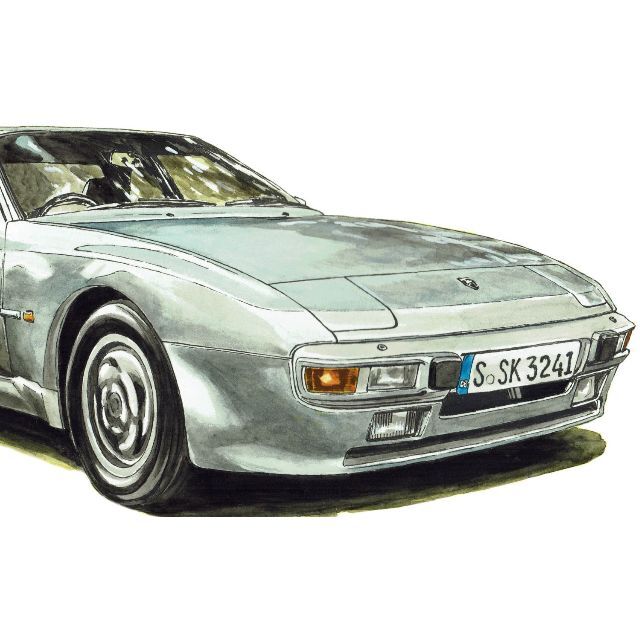 GC-456ポルシェ924/944限定版画 直筆サイン額装●作家 平右ヱ門 8