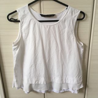 ザラ(ZARA)のZARA♡白ノースリーブ(カットソー(半袖/袖なし))