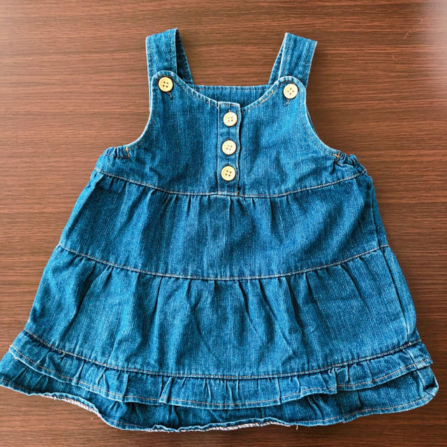 【✨美品✨】ワンピース❤90 デニム キッズ/ベビー/マタニティのキッズ服女の子用(90cm~)(ワンピース)の商品写真