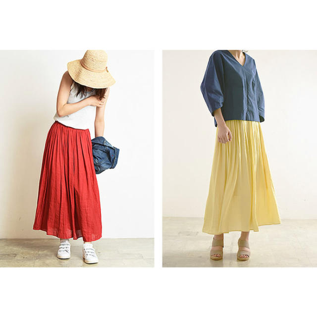 IENA(イエナ)のポートクロス/サテンスカート レディースのスカート(ロングスカート)の商品写真