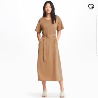 ユニクロ(UNIQLO)の【新品未使用】UNIQLO ベルテッドTワンピース(ロングワンピース/マキシワンピース)