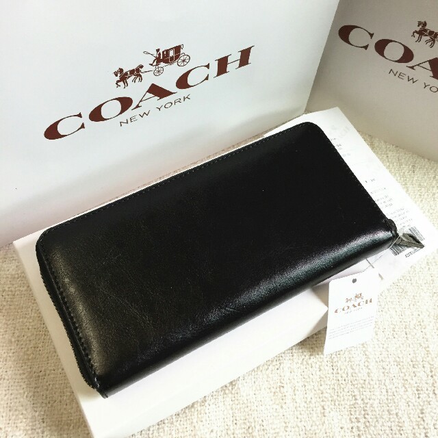 COACH - COACH長財布 コーチ正規品財布 F75209 ブラックブルー メンズ