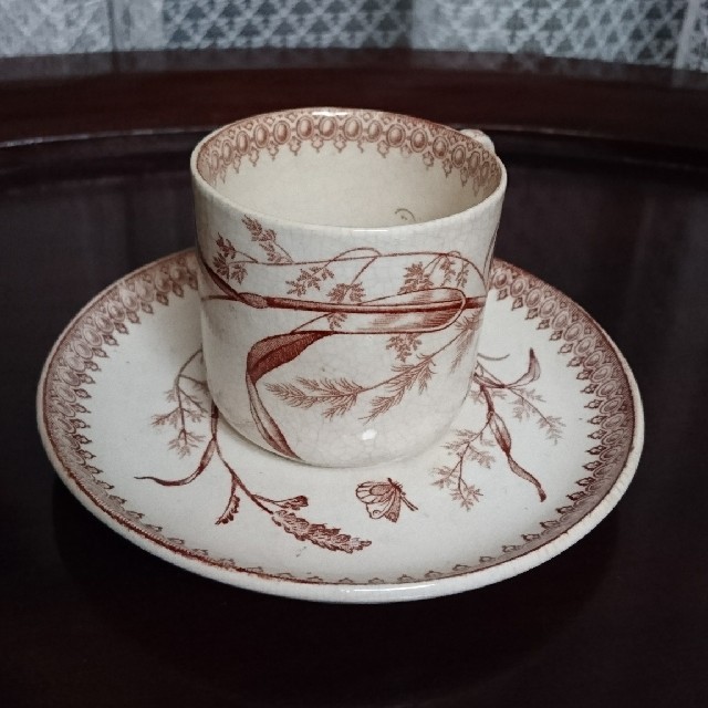 Royal Worcester(ロイヤルウースター)のびおちゃん様専用　アンティーク デミタスカップ&ソーサー 1878年頃 インテリア/住まい/日用品のキッチン/食器(食器)の商品写真