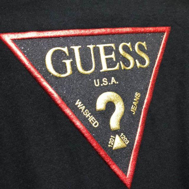 GUESS(ゲス)の新品未使用 GUESS トライアングルロゴTシャツ ブラック XLサイズ メンズのトップス(Tシャツ/カットソー(半袖/袖なし))の商品写真