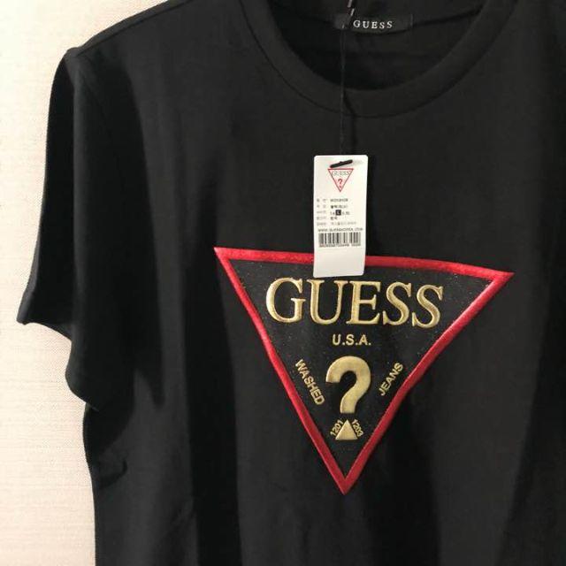 GUESS(ゲス)の新品未使用 GUESS トライアングルロゴTシャツ ブラック XLサイズ メンズのトップス(Tシャツ/カットソー(半袖/袖なし))の商品写真