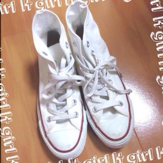 コンバース(CONVERSE)のコンバース☆オールスター白♡ハイカット(スニーカー)