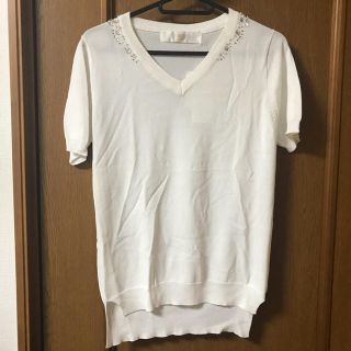 トッコ(tocco)のtocco closet ビジュー付き半袖ニット(カットソー(半袖/袖なし))