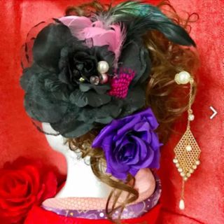 バラとかんざしの髪飾り(ヘアピン)
