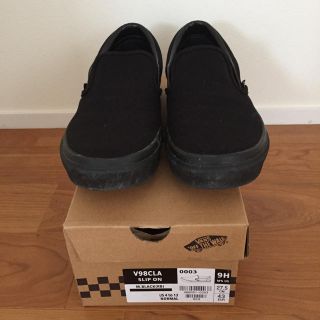 ヴァンズ(VANS)のVANS スリッポン 黒 27.5センチ 美品(スニーカー)