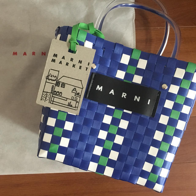 MARNI マル二 カゴバッグ ブルー