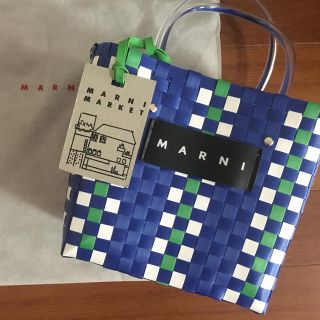 マルニ(Marni)のMARNI マル二 カゴバッグ ブルー(かごバッグ/ストローバッグ)