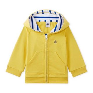 プチバトー(PETIT BATEAU)の専用◆12m 新品 プチバトー イエロースウェットジップアップパーカ(カーディガン/ボレロ)