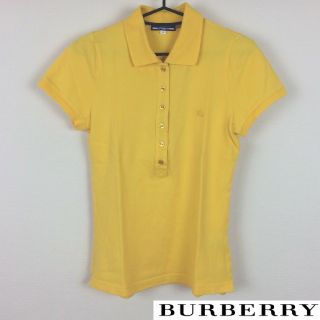 バーバリーブルーレーベル(BURBERRY BLUE LABEL)の美品 BURBERRY BLUE LABEL 半袖ポロシャツ イエロー 38(ポロシャツ)