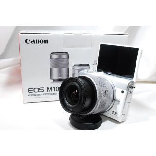 キヤノン(Canon)の♡WiFi＆自撮り＆大人気♡Canon EOS M100 レンズキットホワイト(ミラーレス一眼)