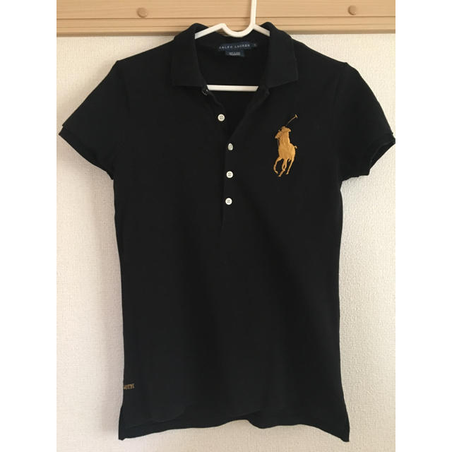 Ralph Lauren(ラルフローレン)のラルフローレン ポロシャツ 黒×ゴールド レディースのトップス(ポロシャツ)の商品写真