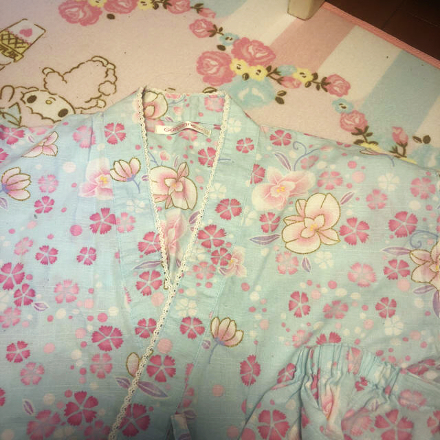 160センチ 甚平 上下 キッズ/ベビー/マタニティのキッズ服女の子用(90cm~)(甚平/浴衣)の商品写真