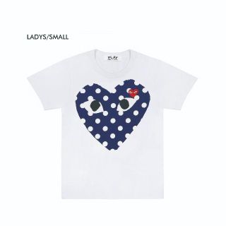 コムデギャルソン(COMME des GARCONS)のプレイコムデギャルソン　ドットハートTシャツ　WHT/S 新品　送料込(Tシャツ(半袖/袖なし))