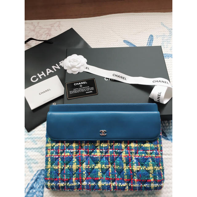 rei様専用☆超美品☆CHANELツイード&レザークラッチバッグ レディース